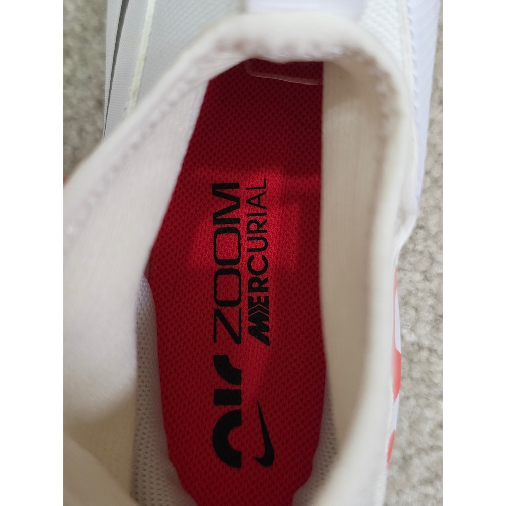 Nike Jr Air Zoom Mercurial Superfly 9 Academy Kid size 1 Soccer Cleats White Red - Picture 6 of 7